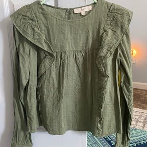 Loft ruffle blouse NWT